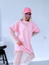 Dress with lace "IMITATION" - SOFT PINK